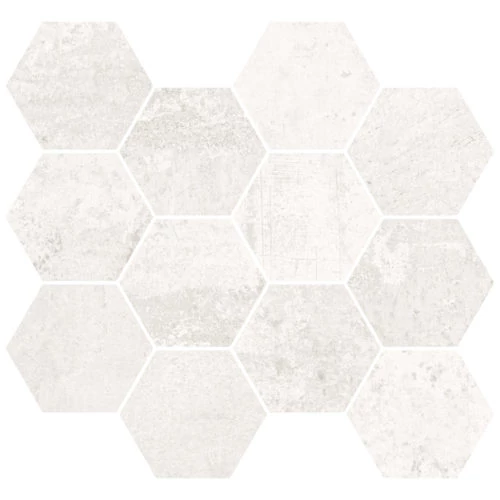 aparici metallic white natural mosaico hexagonal padló 28x30 cm