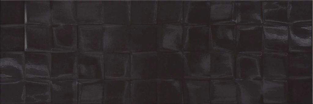 cersanit black glossy structure cubes csempe 20x60 cm