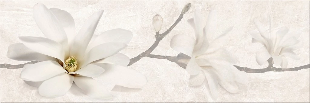 cersanit stone flowers beige inserto dekor 25x75 cm