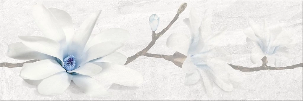 cersanit stone flowers grey inserto dekor 25x75 cm