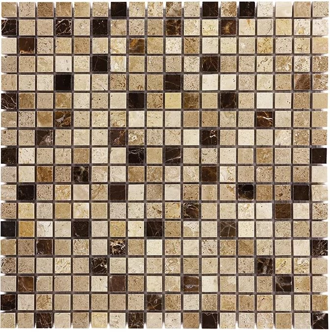 dunin travertine crema mix 15 glossy mozaik 30,5x30,5