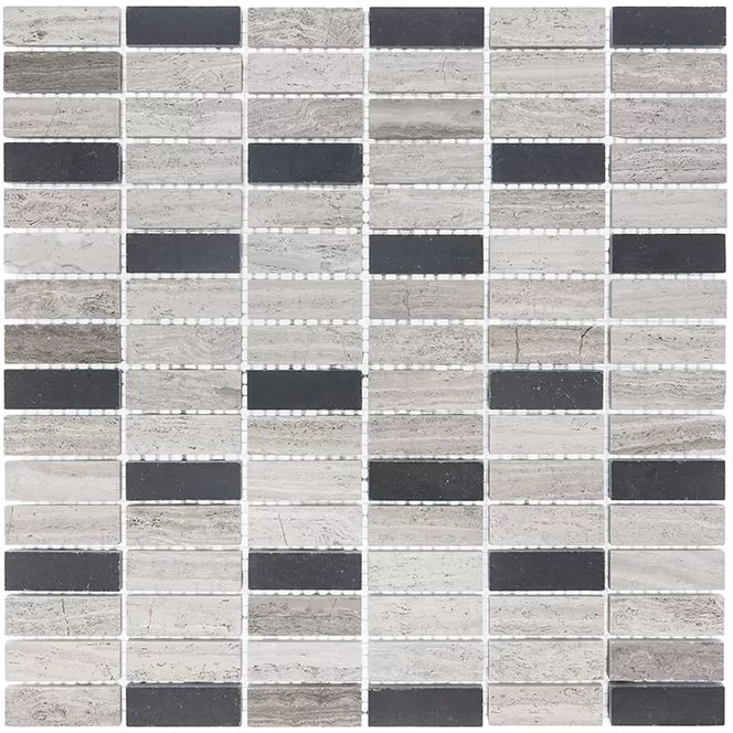 dunin woodstone grey block mix 48 glossy mozaik 30,5x30,5 cm