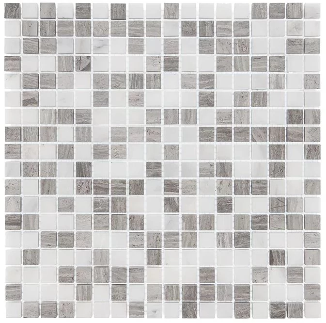 dunin woodstone grey mix 15 glossy mozaik 30,5x30,5 cm