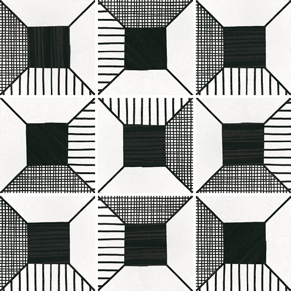 equipe caprice deco block b&w 20x20 cm