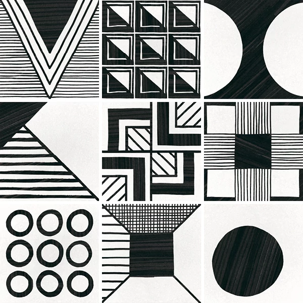 equipe caprice deco patchwork b&w 20x20 cm