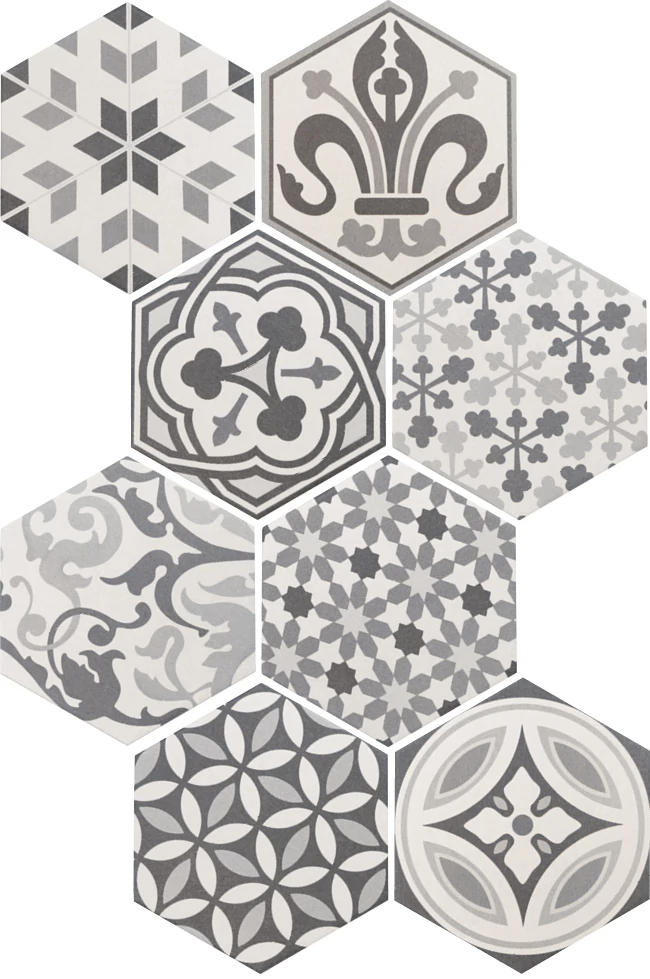 equipe hexatile harmony b&w 20x17,5 cm