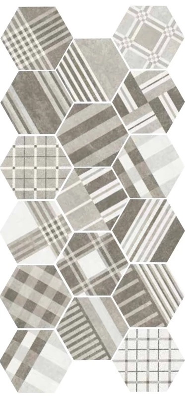 equipe hexatile cement geo grey 20x17,5 cm