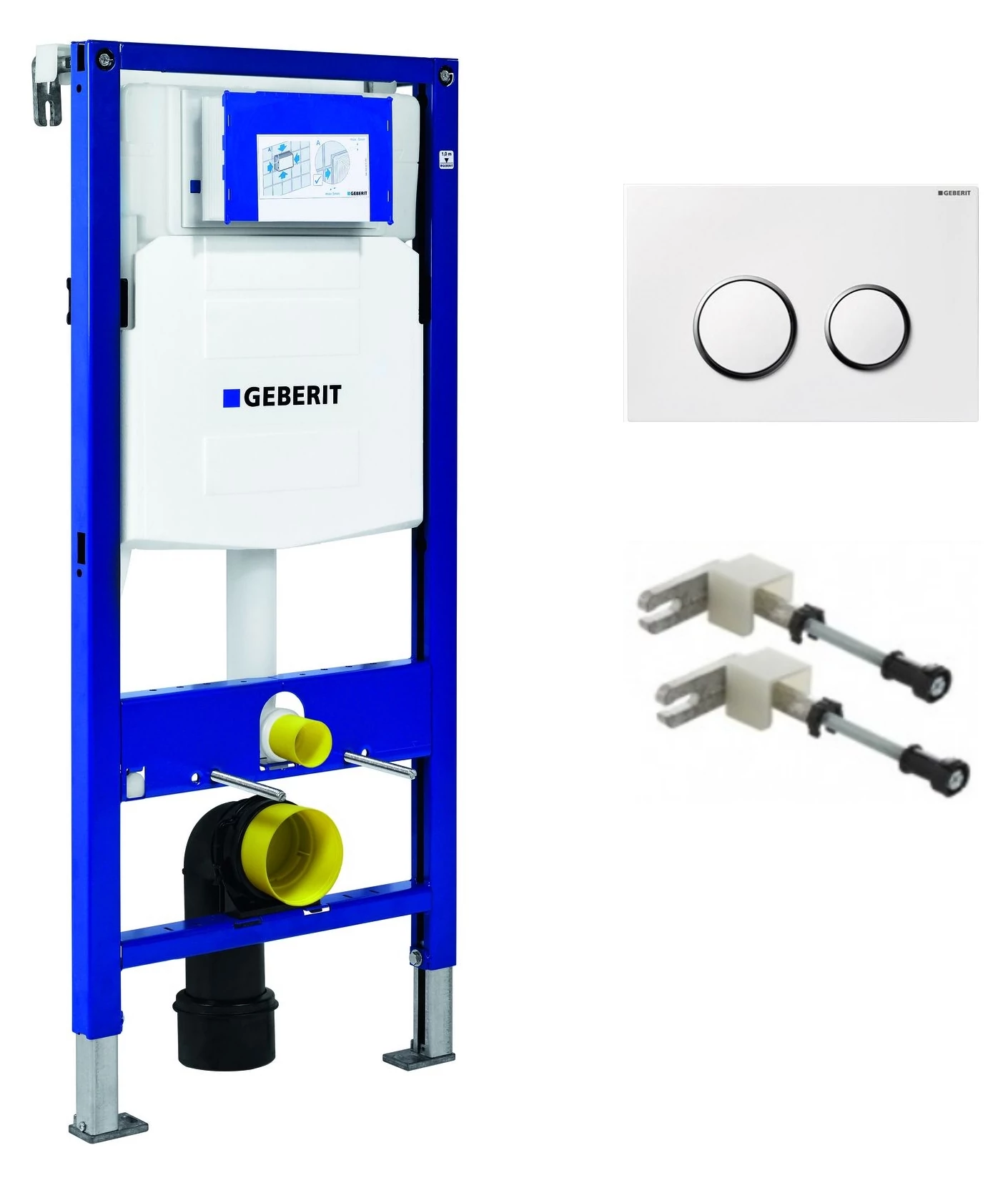 Geberit Duofix wc szerelőelem UP320 +sigma20 nyomólap fehér/króm+rögzítő