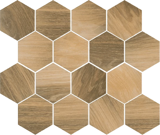 paradyz ideal wood natural mix heksagon matt mozaik 22x25,5 cm
