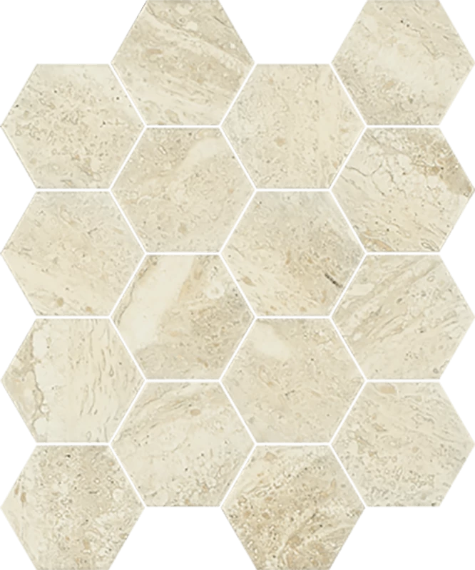 paradyz sunlight stone beige hexagon mozaik 22x25,5 cm