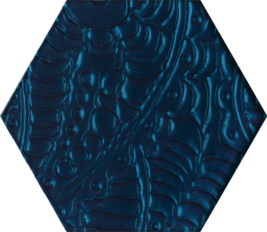paradyz urban colours blue glass inserto hexagon 19,8x17,1 cm