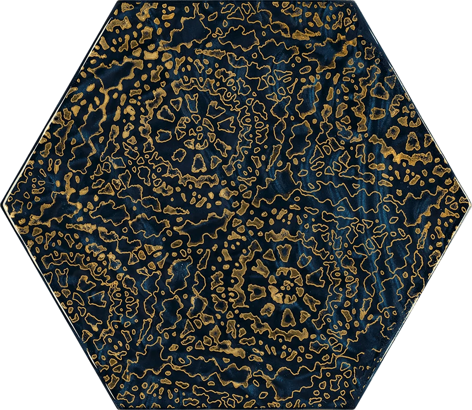 paradyz urban colours blue glass inserto hexsagon A 19,8x17,1 cm