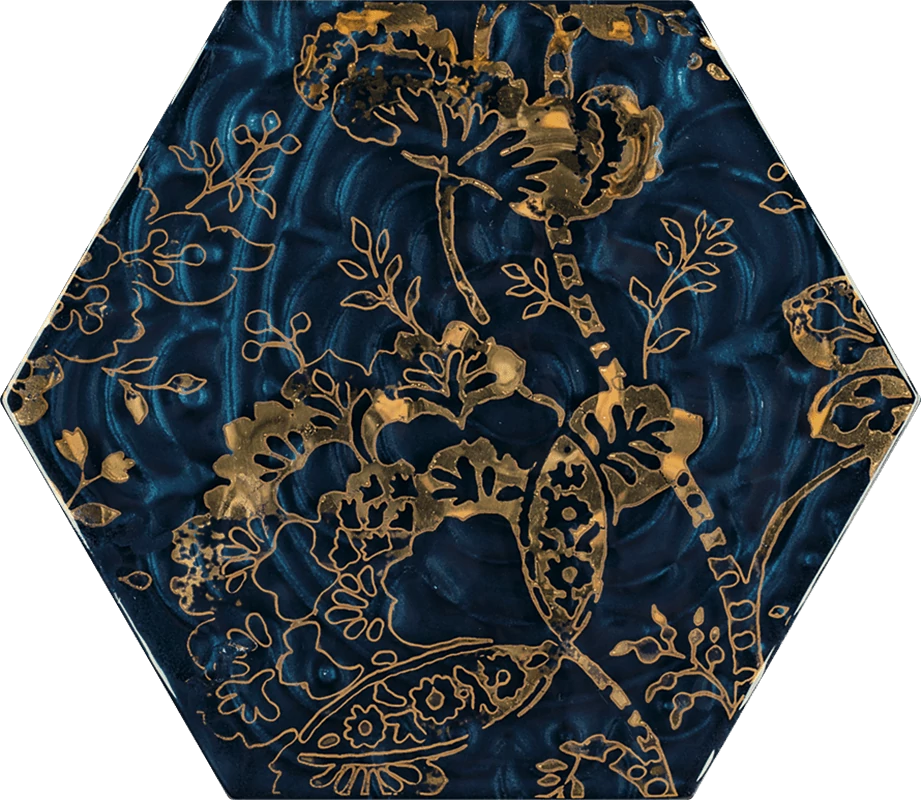 paradyz urban colours blue glass inserto hexsagon C 19,8x17,1 cm