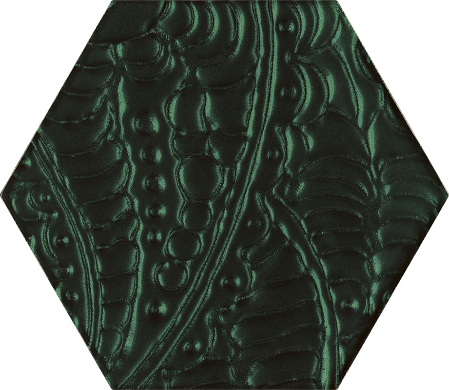 paradyz urban colours green glass inserto hexagon 19,8x17,1 cm