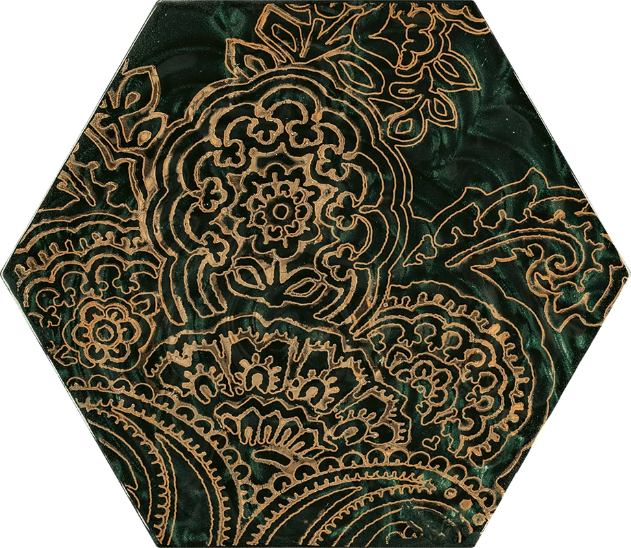 paradyz urban colours green inserton hexagon B 19,8x17,1 cm