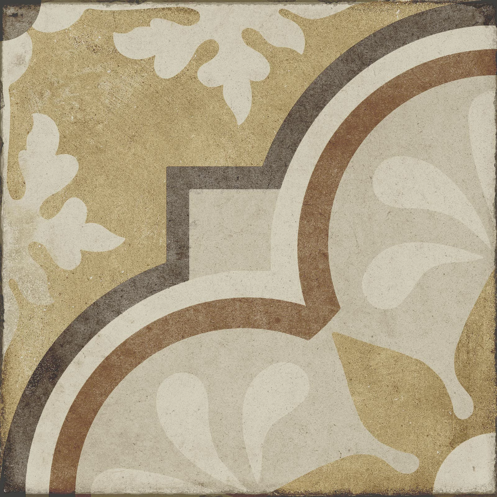 ragno ottocento decoro tappeto4 ambra R86U 20x20 cm