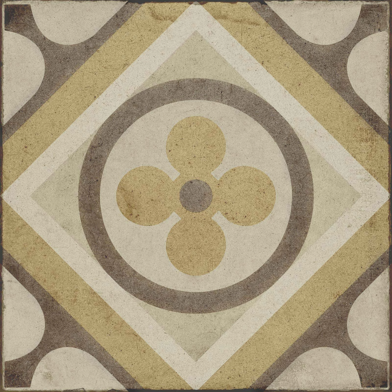 ragno ottocento decoro tappeto7 ambra R86X 20x20 cm