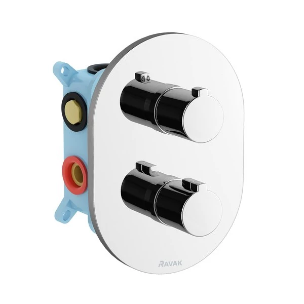 ravak chrome termosztátos falba süllyesztett csaptelep 3 utas r-boxhoz multi, cr 067.00