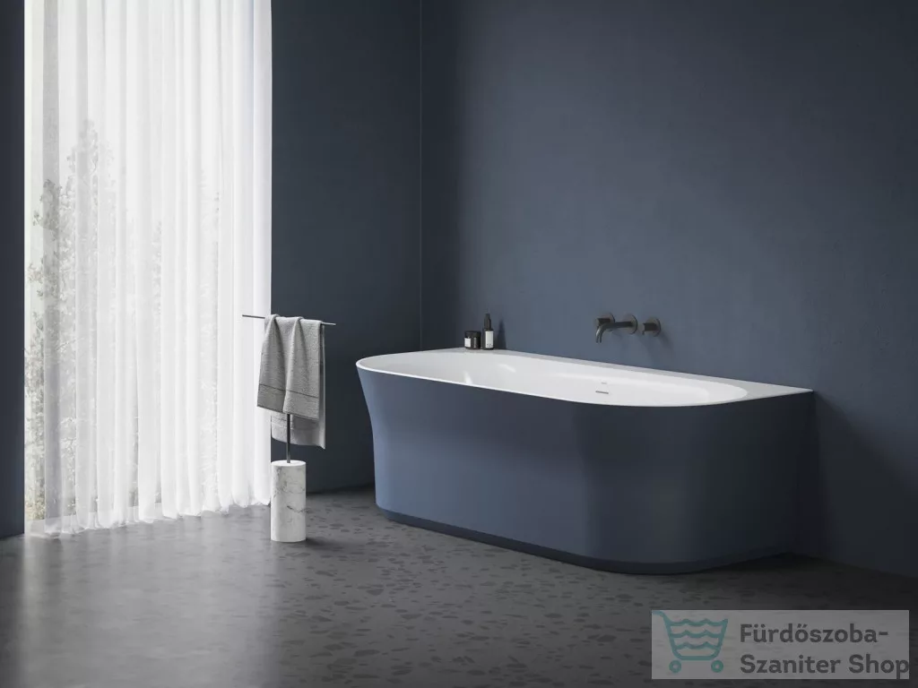 ravak ypsilon wall térbenálló akrilkád wall 178x86 fehér, deepsea blue, fehér túlfolyóval