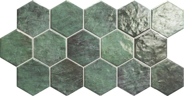 realonda hex zellige green csempe 26,5x51 cm