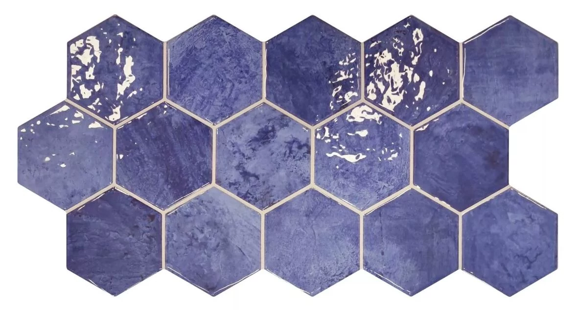 realonda hex zellige blue csempe 26,5x51 cm
