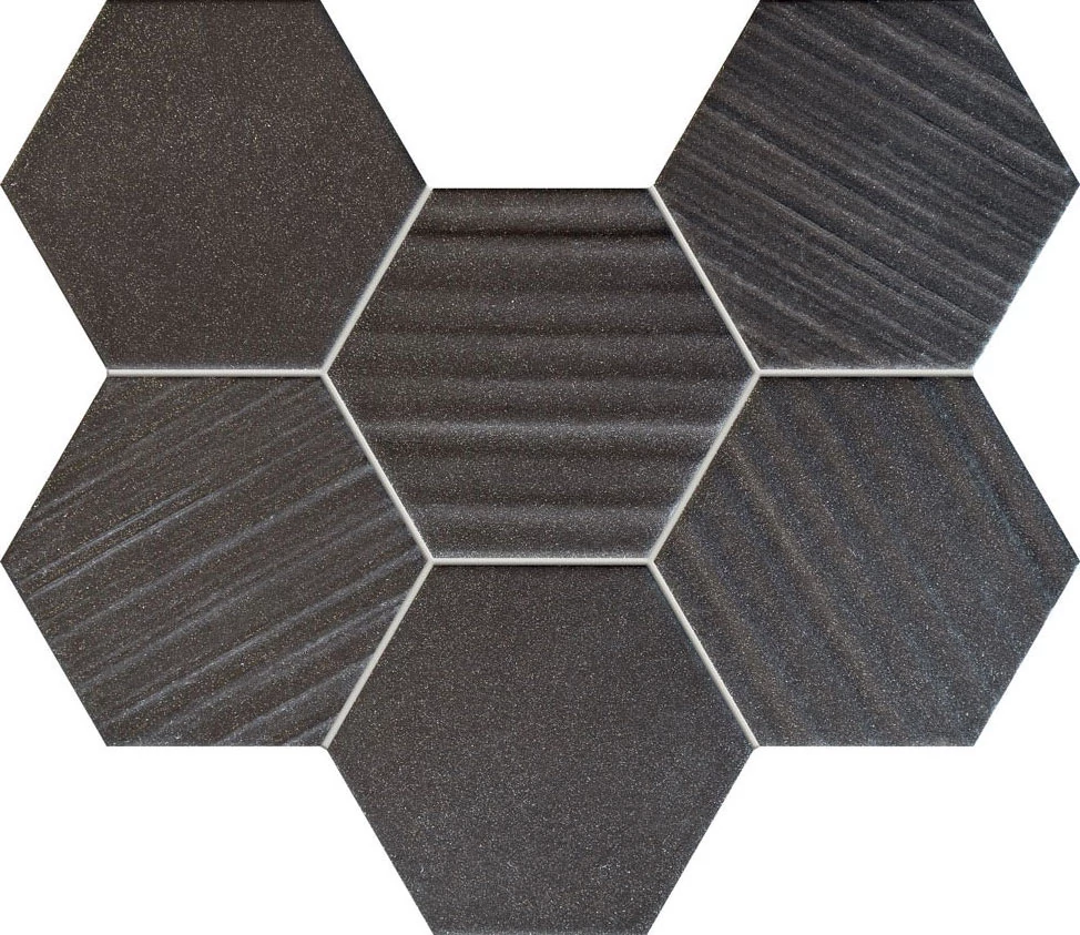 tubadzin horizon hex black 29,8x22,1 cm