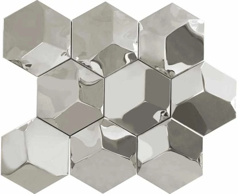 valore hexagon inox 3d mosaic 25x31 cm