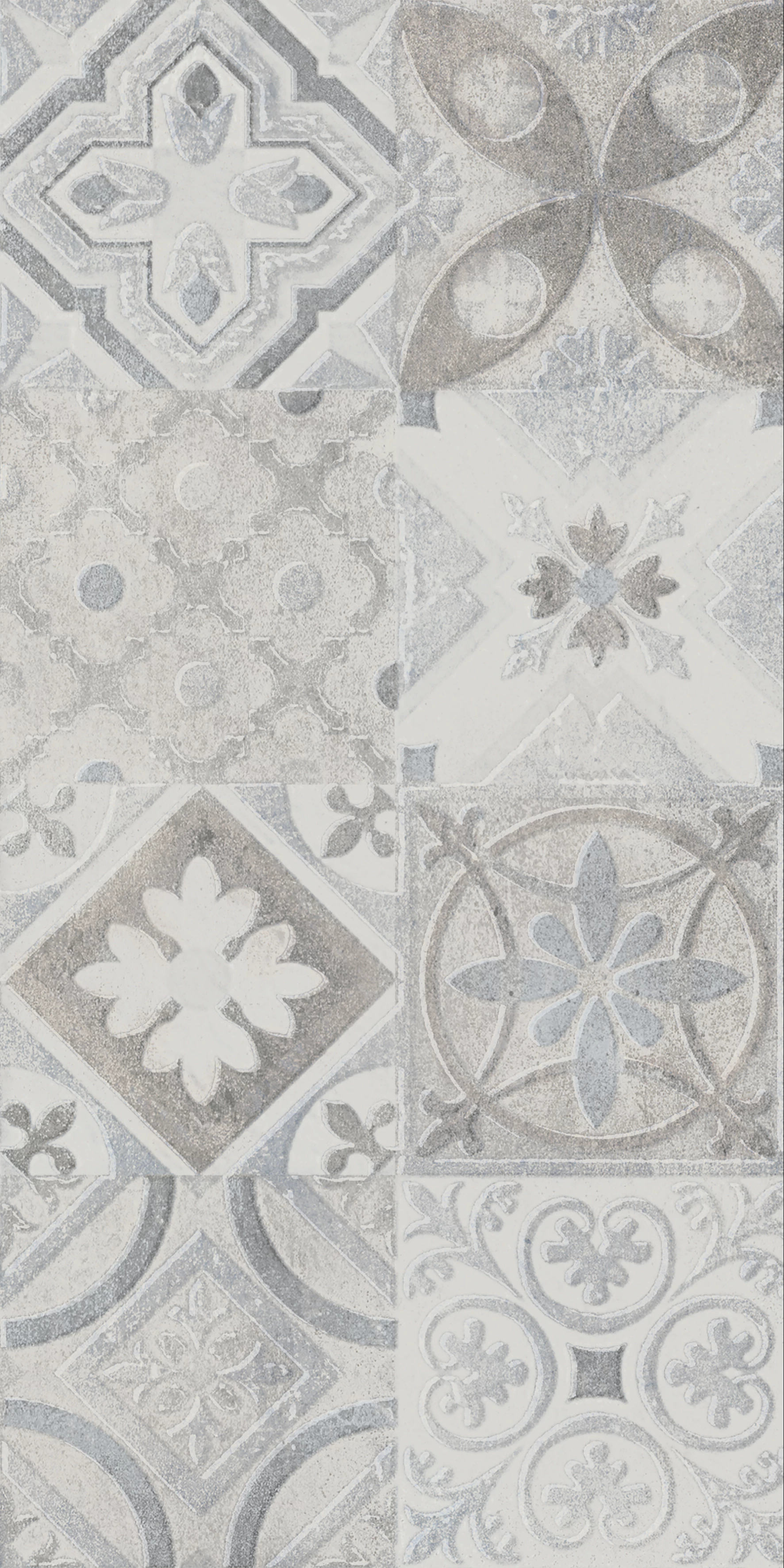 valore moris patchwork grey 30x60 cm