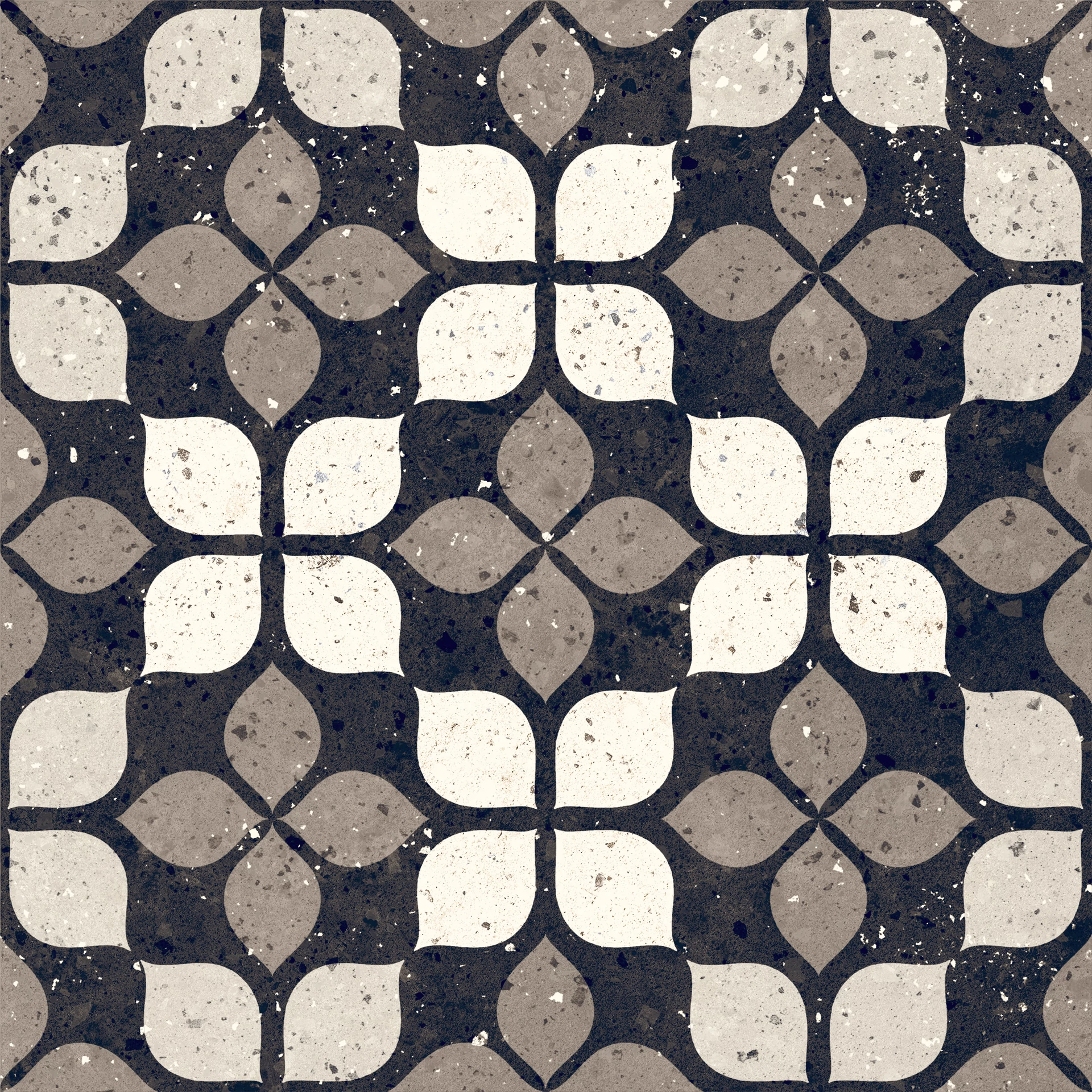 delconca frammenti FR8 nero fiore 20x20 cm