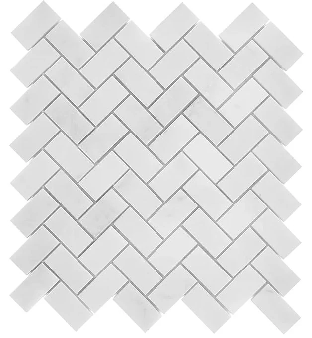 dunin black&white eastern white herringbone 48 glossy 28,5x28,5 cm