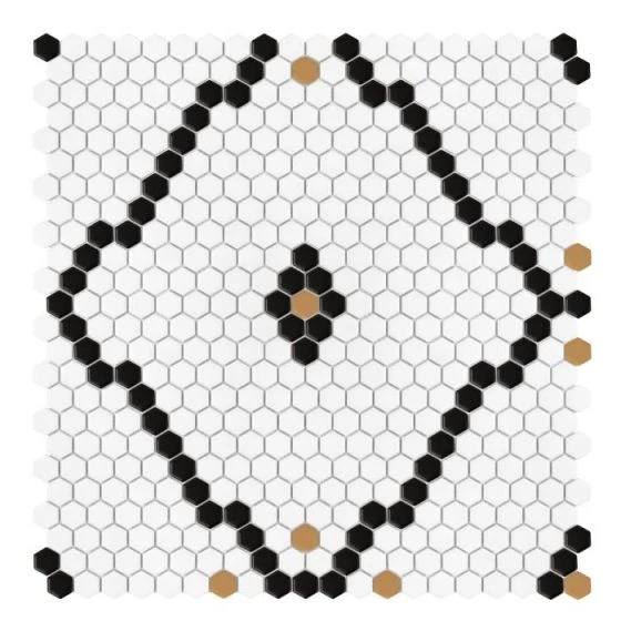 dunin mini hexagon rombdance black matt 50,2x52,3 cm