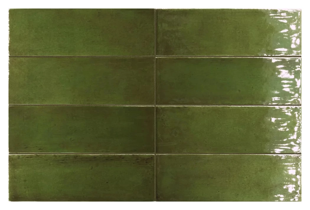 equipe fango green gloss csempe 5x15 cm