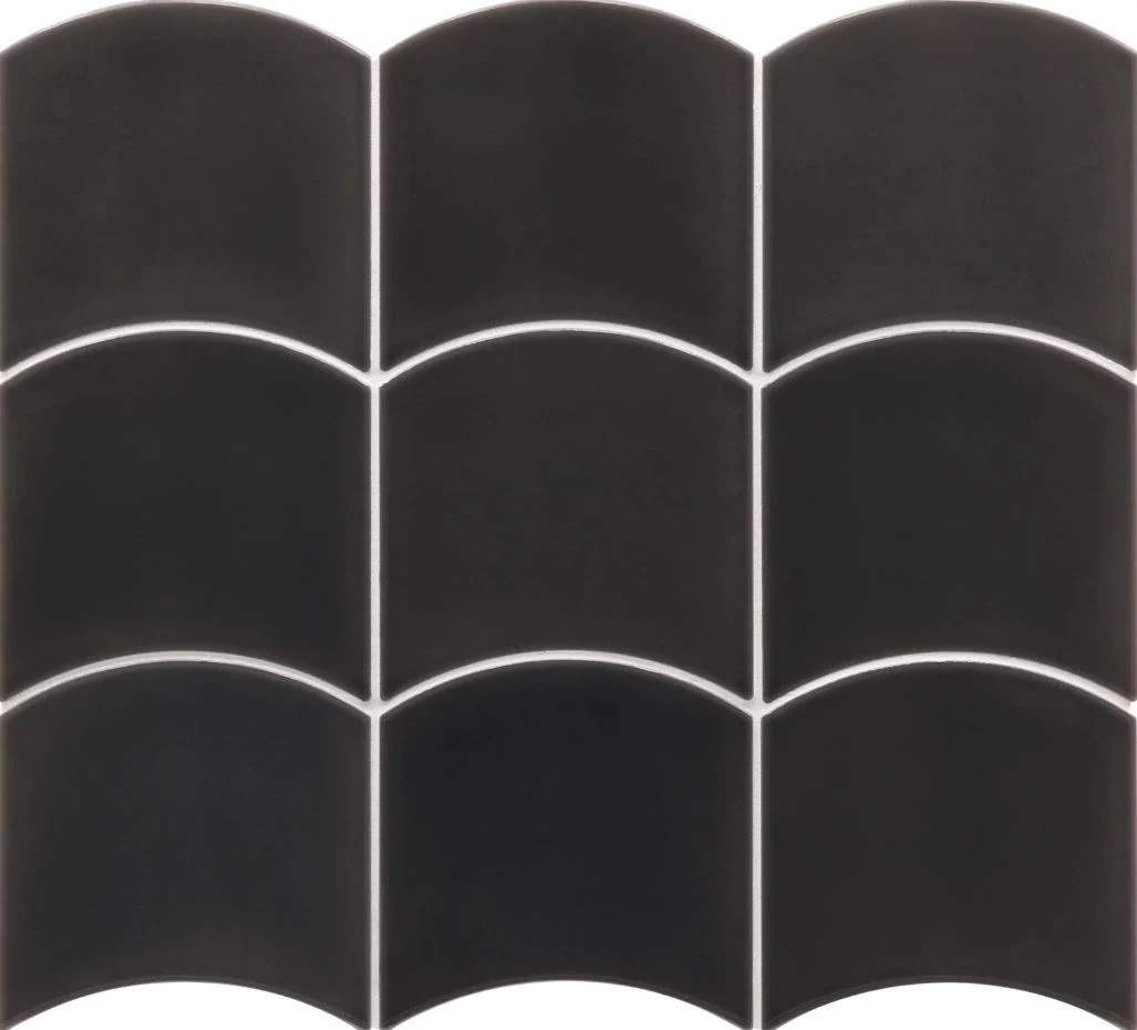 equipe wave black gloss csempe 12x12 cm