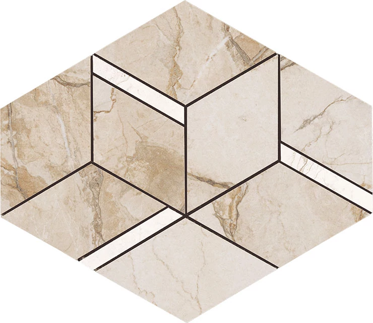 la fabbrica bolgheri stone beige rombo mozaik 37x22 cm