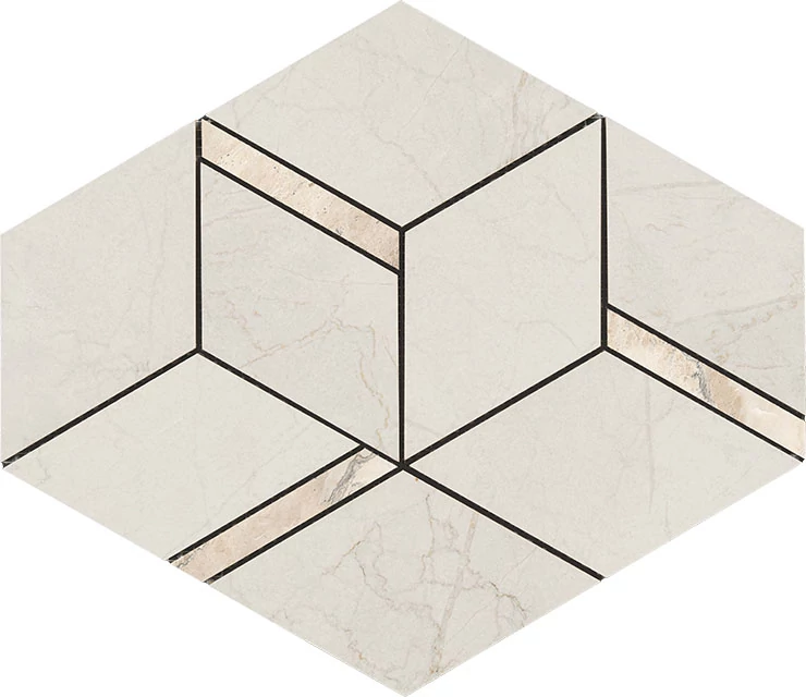 la fabbrica bolgheri stone white rombo mozaik 37x22 cm