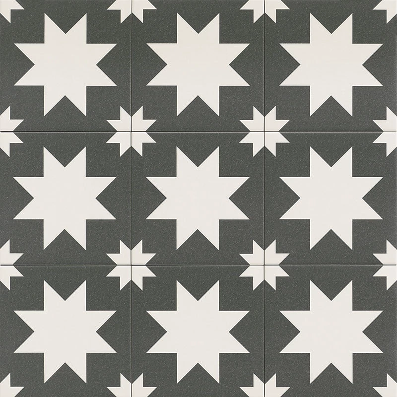 mainzu fired star gblack padlólap 20x20 cm