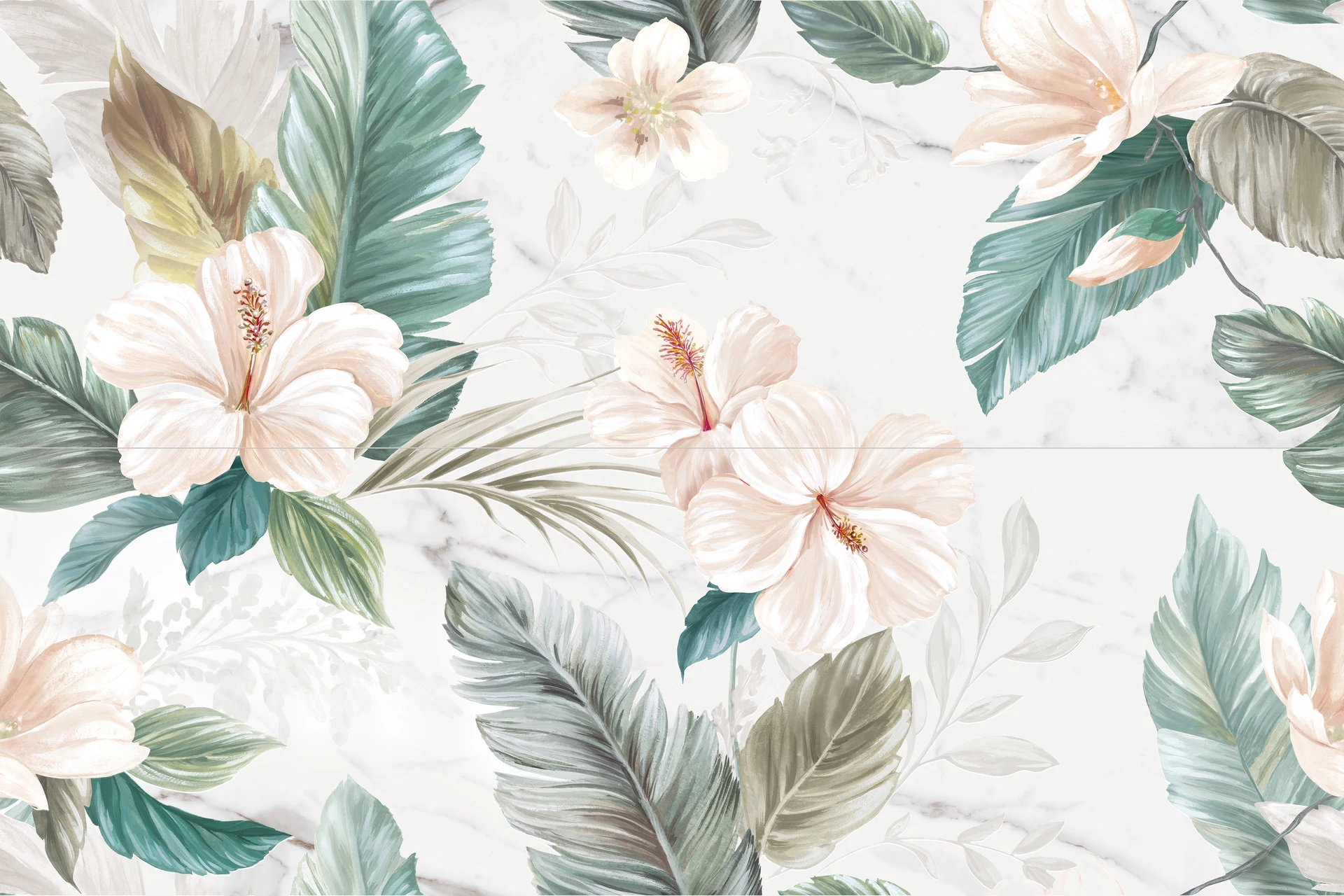 ragno mixed decoro ibisco calacatta nobileh csempe R9WU 80x120 cm