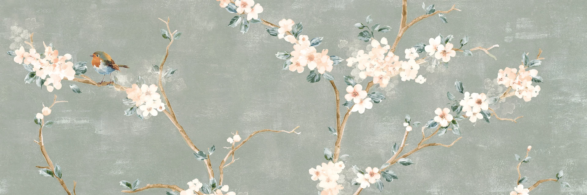 ragno mixed decoro fiore di pesco verde touch A csempe RA1N 40x120 cm