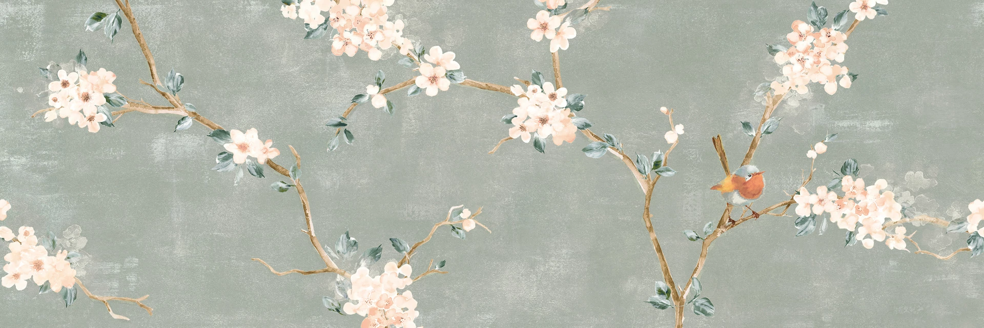 ragno mixed decoro fiore di pesco verde touch B csempe RA1X 40x120 cm