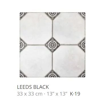 realonda leeds black 33x33 cm