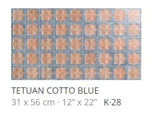 realonda tetuan cotto blue 31x56 cm
