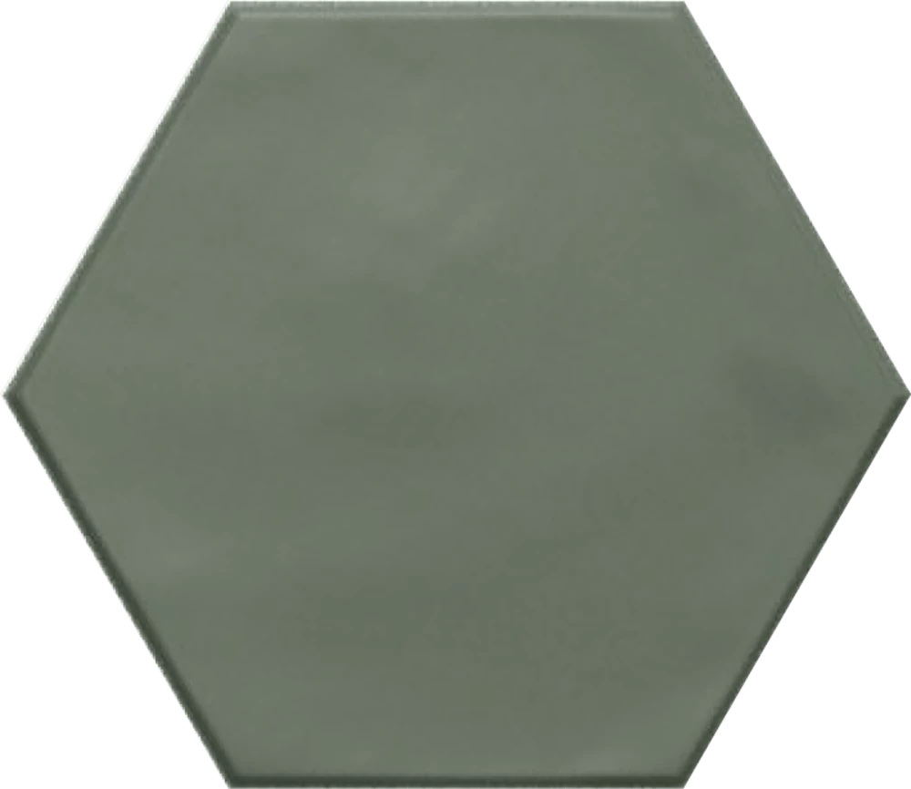 ribesalbes geometry hex green matt padló 15x17,3 cm