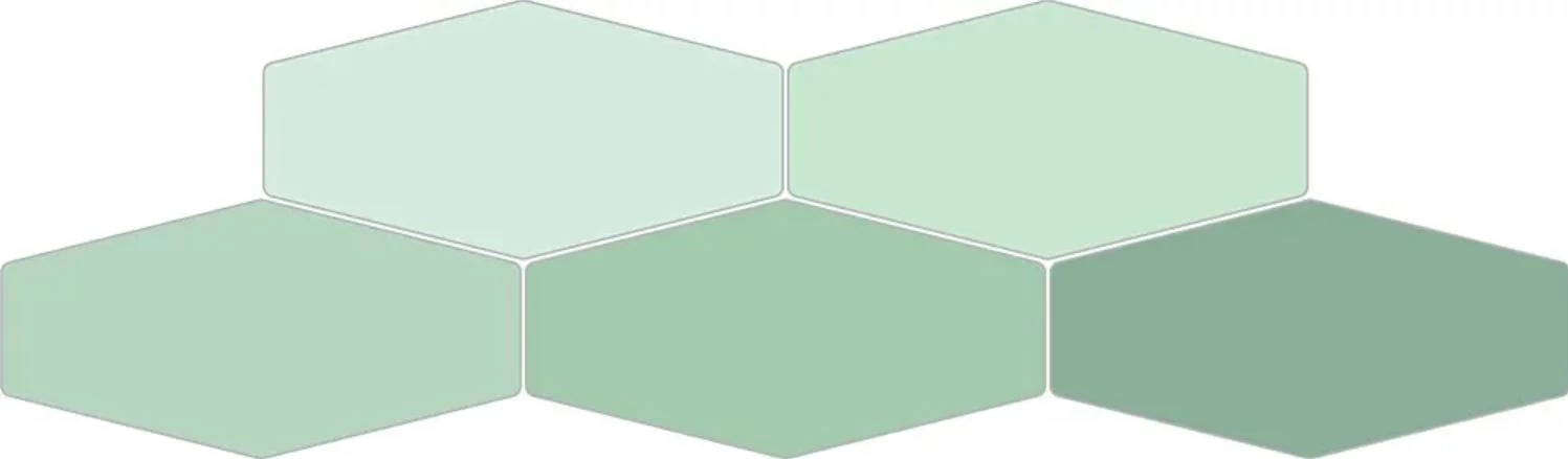 ribesalbes sailing hex green gloss csempe 10x20 cm