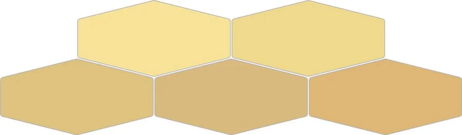 ribesalbes sailing hex mustard gloss csempe 10x20 cm