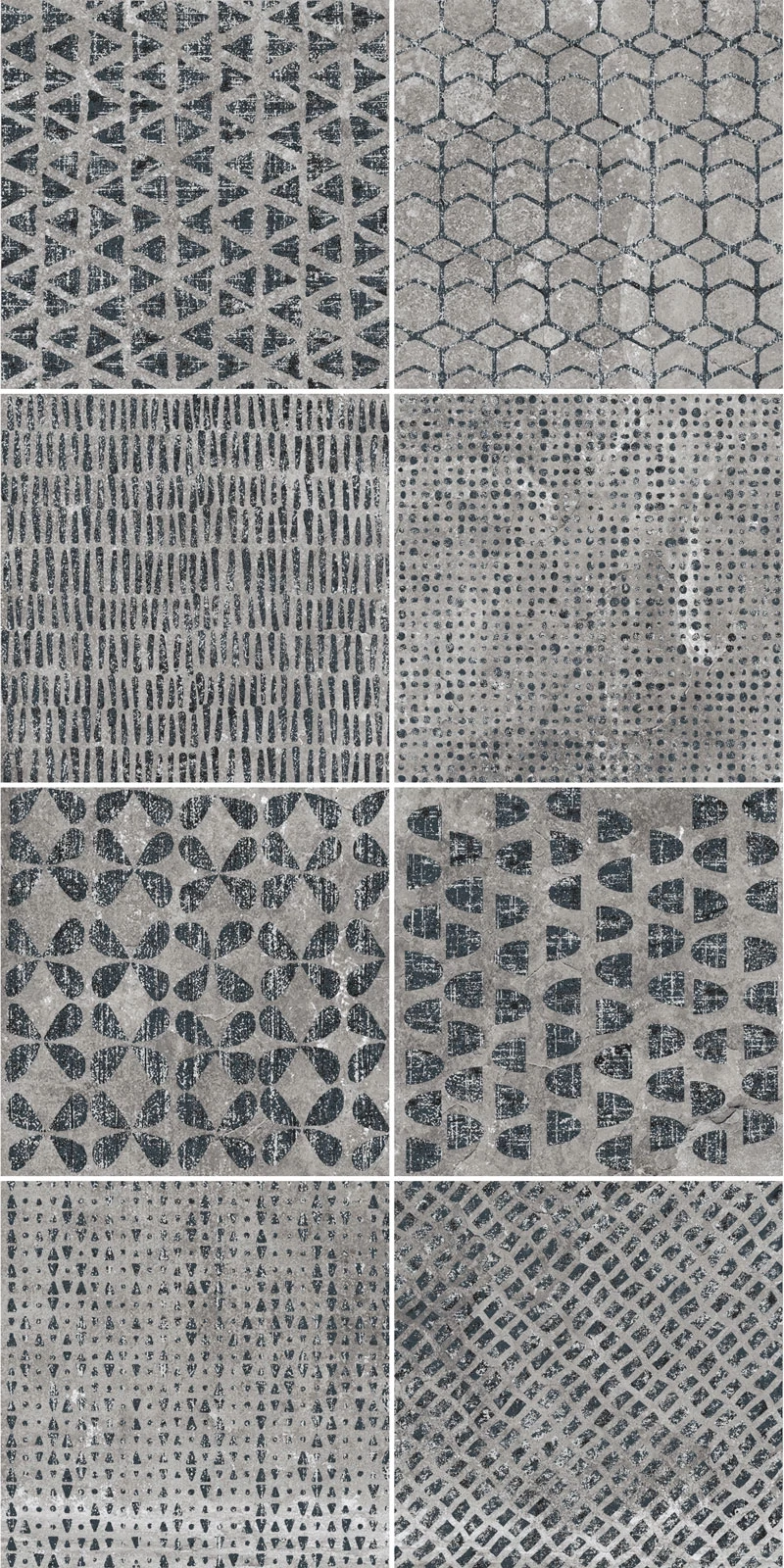 rondine provence grey metal chic 30x30 cm - 60x120 cm