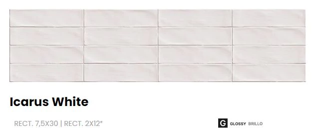 villa icarus white csempe 7,5x30 cm