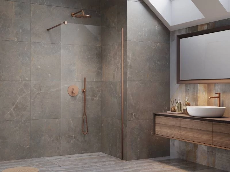 radaway modo new brushed copper II 60 zuhanyfal, 200x60 cm