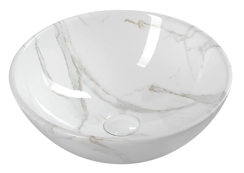 sapho dalma pultra szerelhető mosdó, fehér márvány 42x16,5 cm, MM117