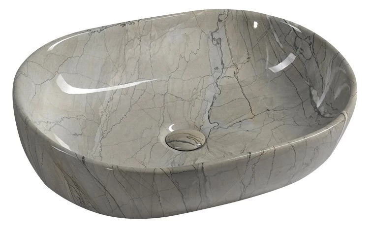 sapho dalma pultra szerelhető mosdó, szürke márvány 59x14x42 cm, MM413