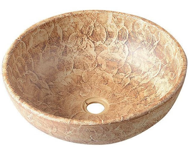 sapho priori pultra szerelhető mosdó, kézzel készült barna mintás, 42x15 cm,PI010